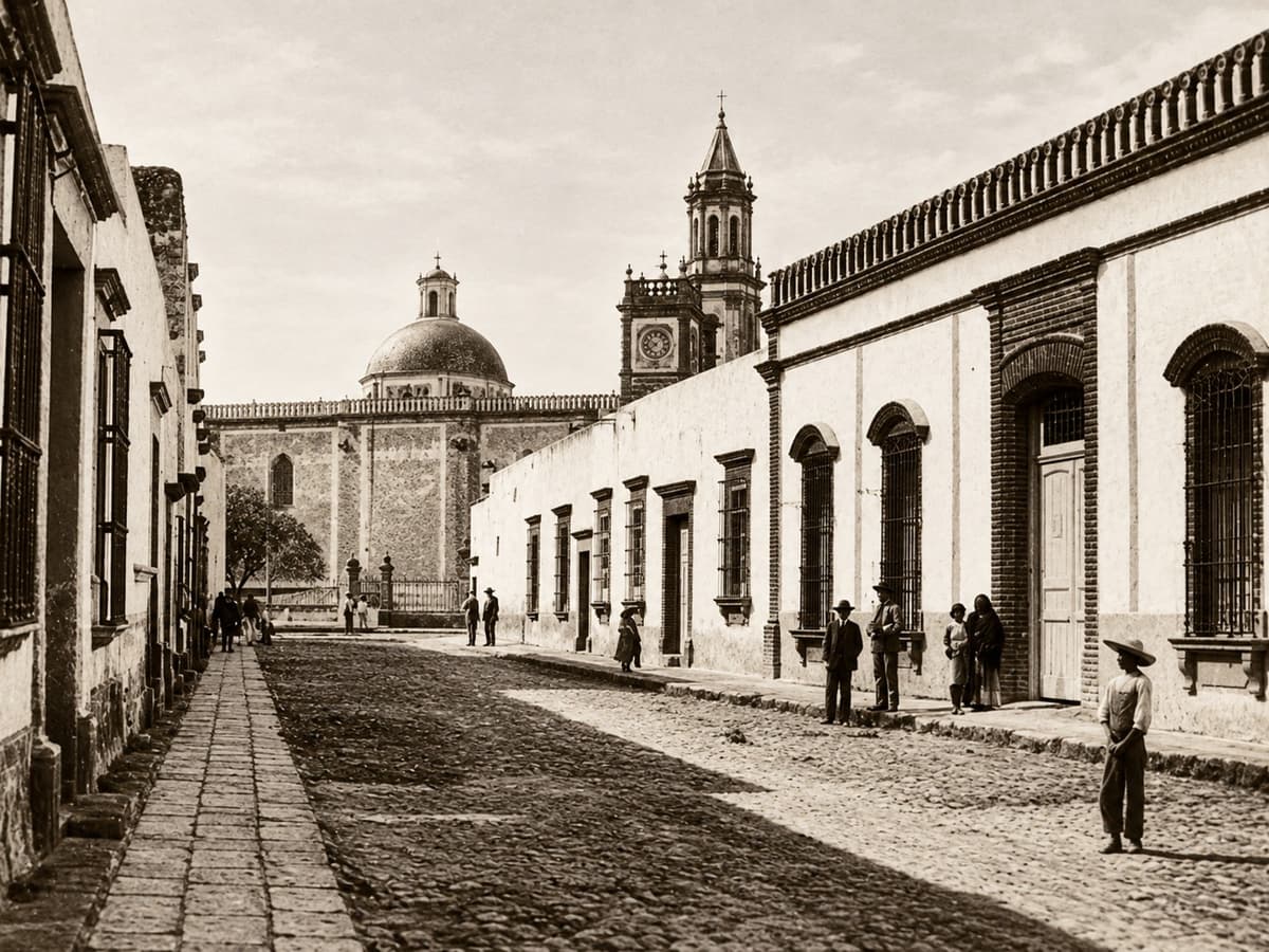 Fotografía antigua: Calle Vicente Guerrero, 1924