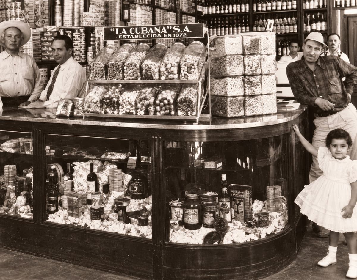 Fotografía antigua: Tienda de ultramarinos La Madrileña